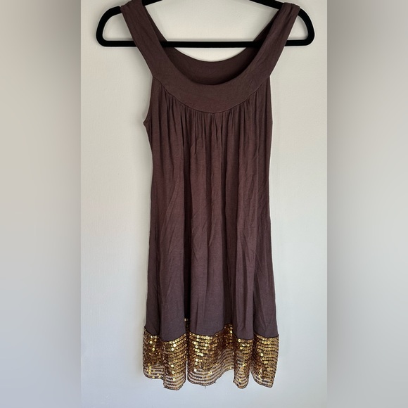 Sun Dress aspik Fancy with Gold sequins on bottom - Picture 1 of 4